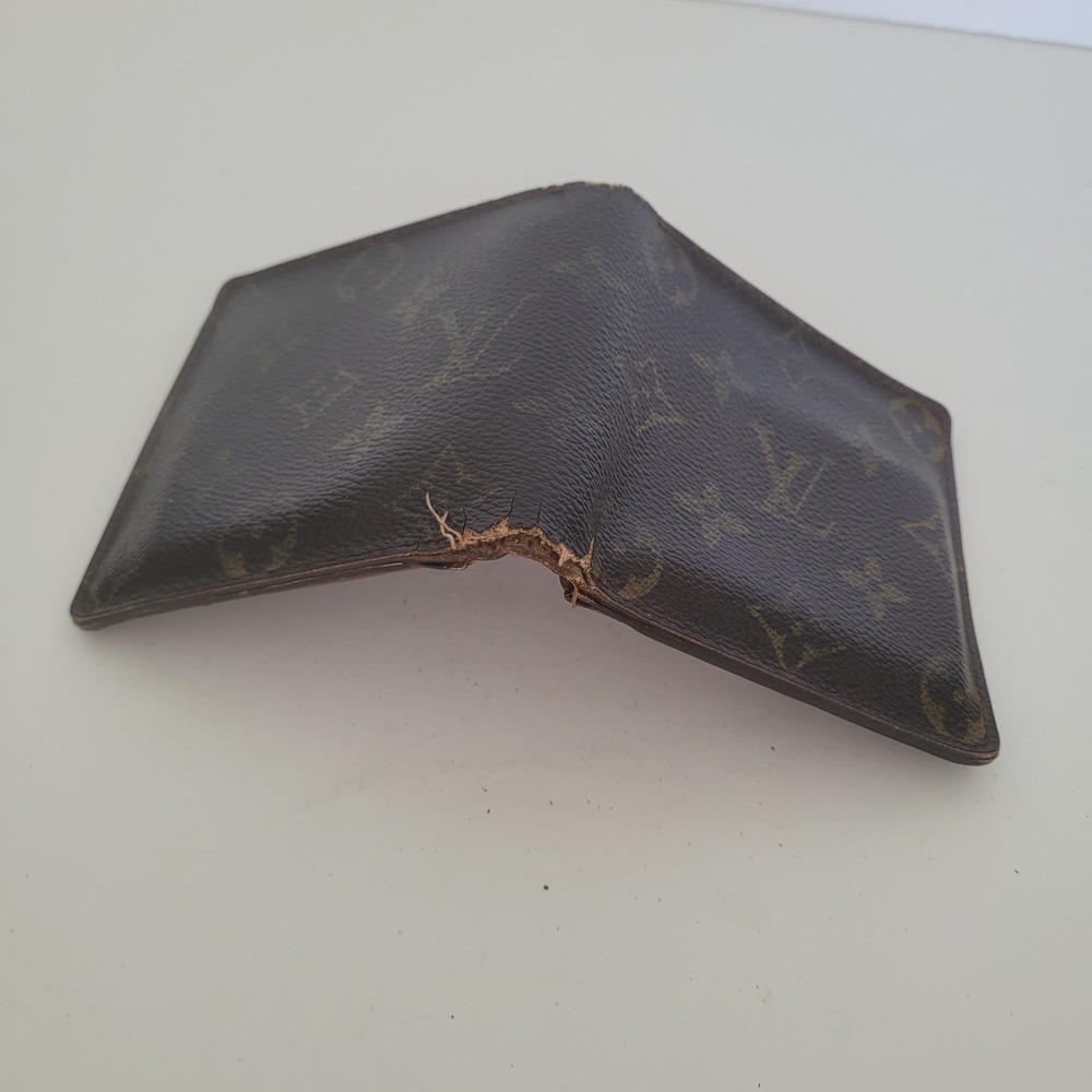 Louis Vuitton Monogram Bifold Wallet Brown Canvas Coin Pocket Made in France - Picture 11 of 12